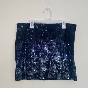 Express sequin leopard print mini skirt